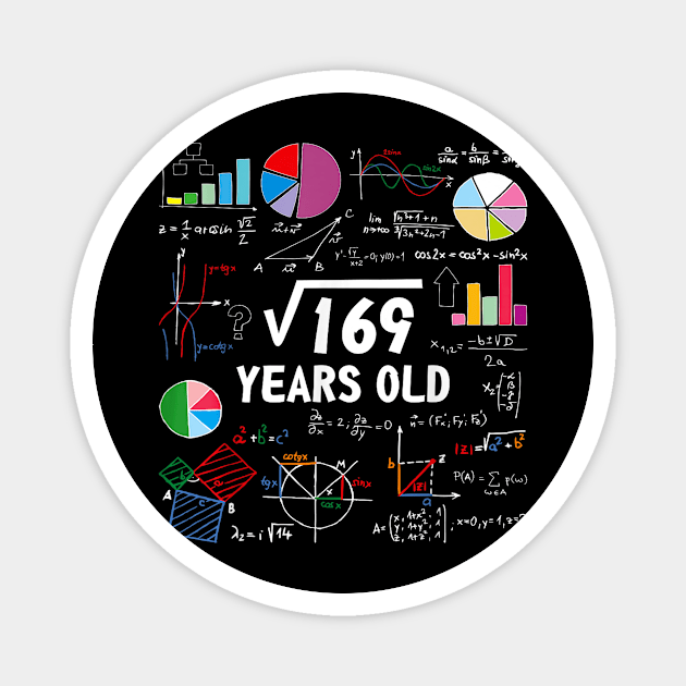 Square Root Of 169 13th Birthday 13 Year Old Magnet by MiaGamer Gear